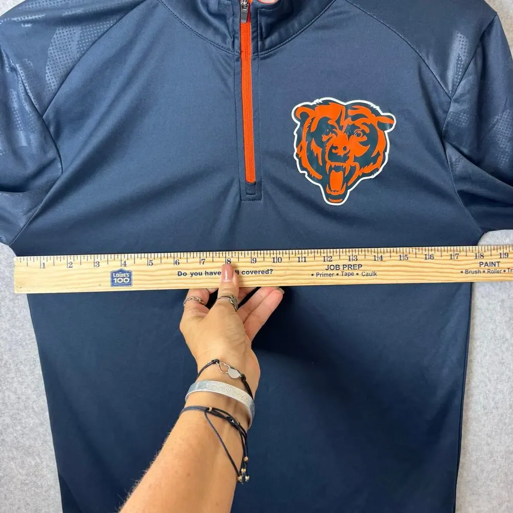 Chicago Bears Pullover Mens Small NFL Blue Moisture Wicking Lightweight Football - Picture 8 of 12